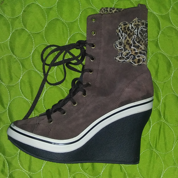 Jessica Simpson 6.5 New Brown Platform Sneakers - Picture 2 of 8